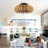 20" Rattan-Inspired Flush Mount Ceiling Fan with Remote Control for Boho and Coastal Interiors
