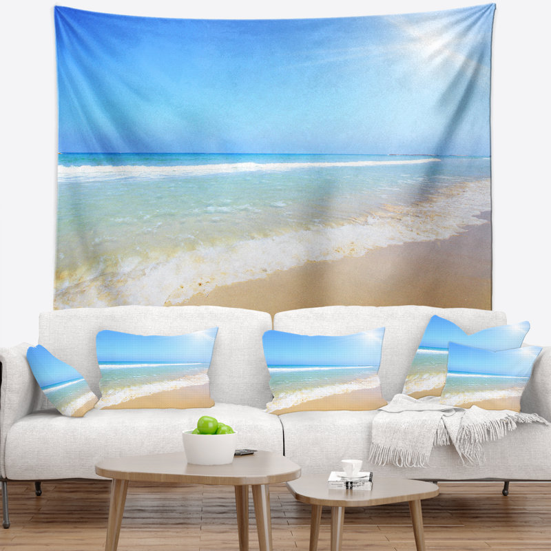 Tapisserie de plage de mer tropicale soleil, H 50 po x l 60 po