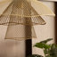 Luminaire suspendu en métal déployé Mallawa, blanc et or beige-128849778