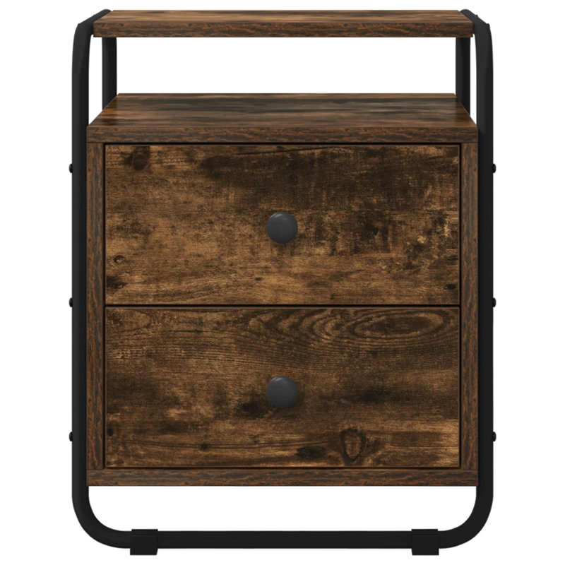 40 cm W Bedside Table, Smoked Oak