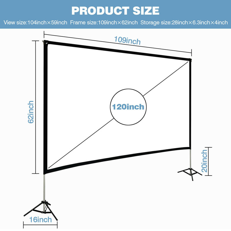HMOREY Outdoor Portable Projector Screen Projector Screen