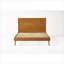 Lit plateforme grand format chambre à coucher, cadre en bois d'acacia massif de luxe Mid-Century avec finition naturelle organique