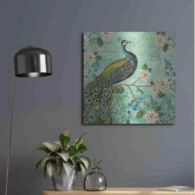 «Peacock Arbor V Blue» par Sue Schlabach - impression de dessin sans cadre
