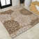 Zinnia Modern Floral Textured Weave Brown/Cream Indoor/Outdoor Rug