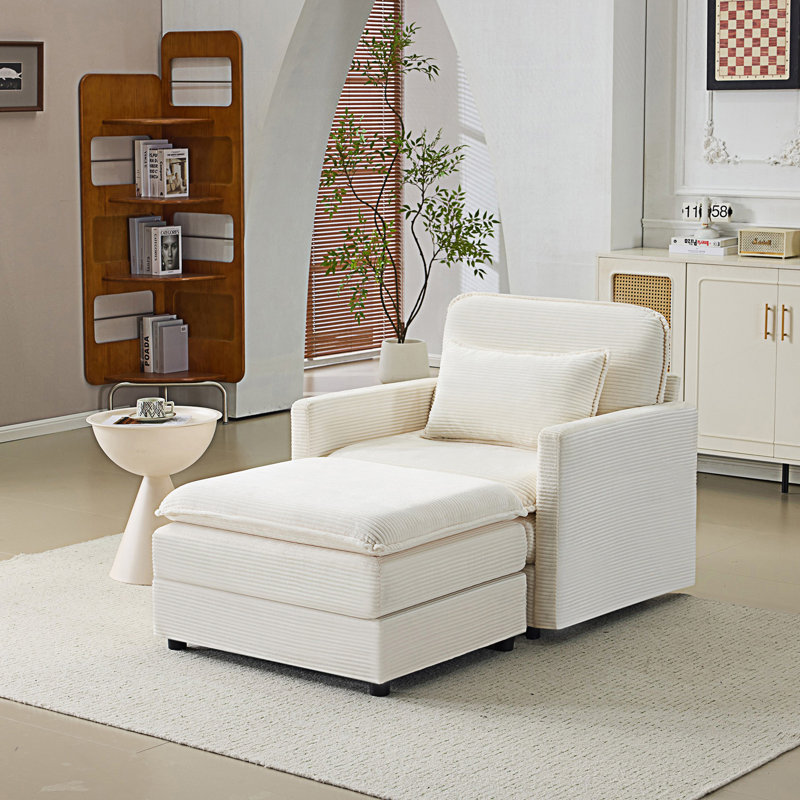 Canapé modulaire à un nuage avec repose-pieds et 2 coussins décoratifs