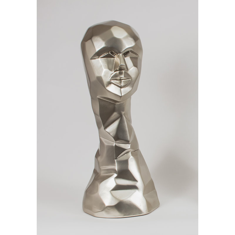 People Statue, 20.5" H x 9" W x 8.5" D, Silver