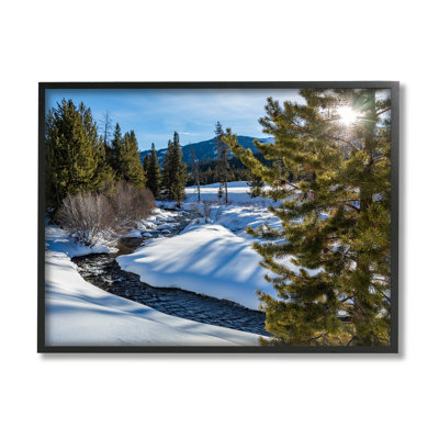 " River Flowing Between Snowy Slopes Distant Mountain " by Steve Smith