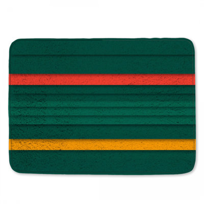 Green Red Yellow Stripes Bath Mat