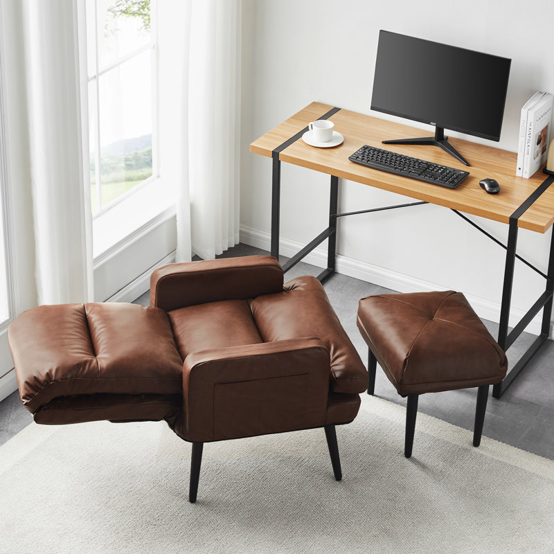 Abdirizak Faux Leather Accent Chair, Dark Brown