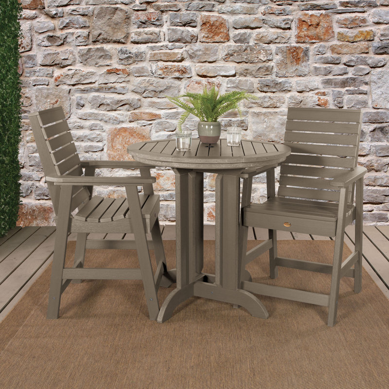 Machado 2-Person 36" Round, Counter-Height Dining Set, Woodland Brown