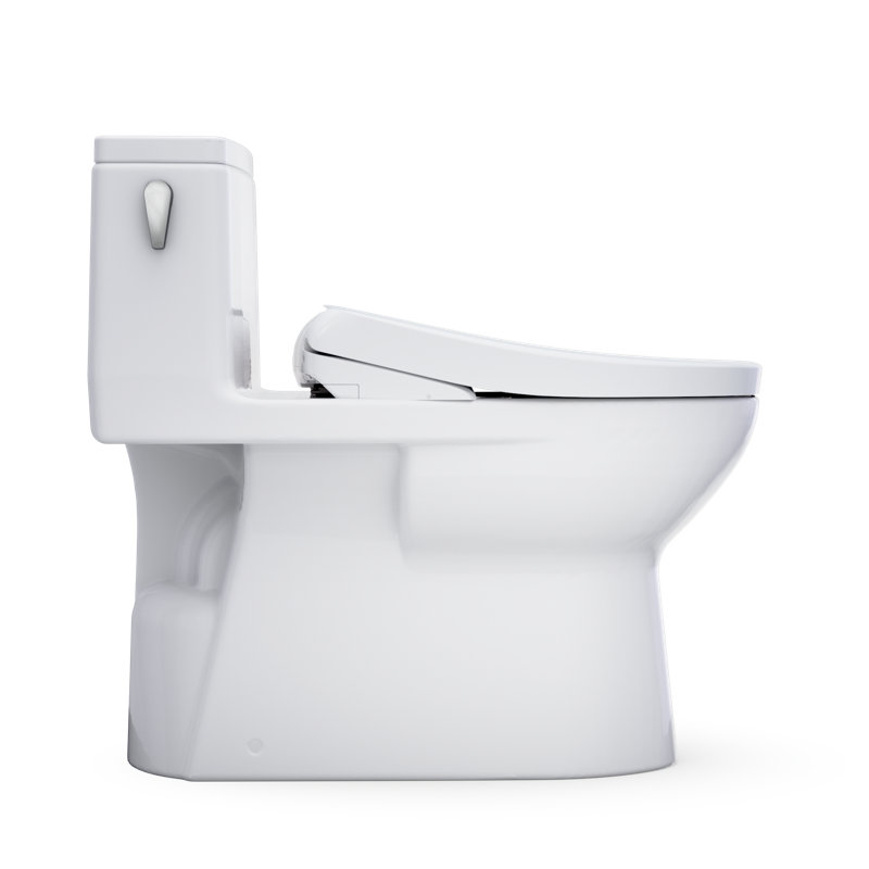TOTO Redington 1G WASHLET+ S7A One-Piece Elongated 1.0 GPF Auto Flush Universal Height Toilet with CEFIONTECT, Cotton White - MW6724736CUFGA#01