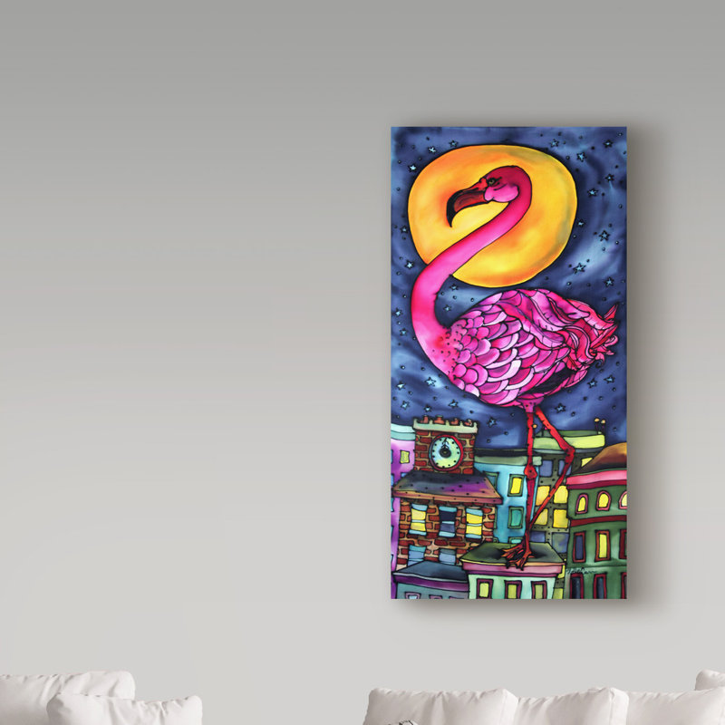 «Flamingo» de Gulabacha, reproduction d'art sur toile tendue, H 24 po x l 12 po x P 2 po