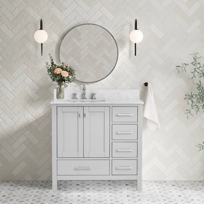 Modern 36-Inch Bathroom Vanity With Sink & Storage