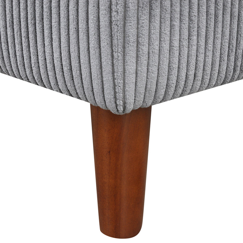 Comfortable U-style Corduroy With Solid Wood Leg Support U-shaped Fabric And Foam Cushions For Living Room Study, 4