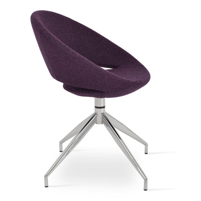 Crescent Metal Solid Back Side Chair, Black Faux Leather