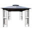 Pavillon de jardin 10X10 avec toit et filet amovible pour profiter de la terrasse du jardin - Écran de toit gris à deux niveaux spacieux