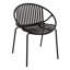 Chaises de patio empilables 2, noires. Conception respirante. Pieds en métal + plastique. Style moderne et simple. Ergonomique, capacité de 300 lb. 25,18 po x 23,43 po x 31,18 po. Assemblage requis, 2 chaises.-1828269372