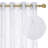 Silver Foil Printed Wave Pattern Semi Sheer Grommet Top Curtains (Set of 2)-1324674374