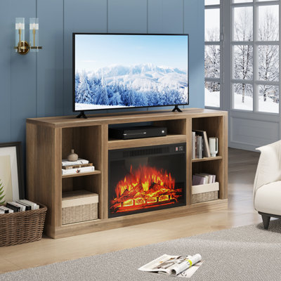 Vildana TV Stand for TVs up to 65" with Electric Fireplace Included