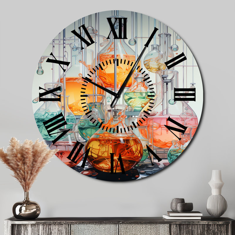 Horloge murale à laboratoire noir, Surdimensionné
