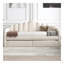 Lit de jour simple rembourré avec 2 tiroirs, canapé-lit en velours avec ports de chargement USB, aucun sommier nécessaire, beige
