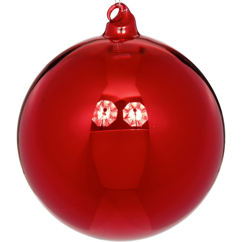 Ornement boule de Noël sans motif Mark Roberts, H 7 po x l 6 po x P 6 po, Rouge
