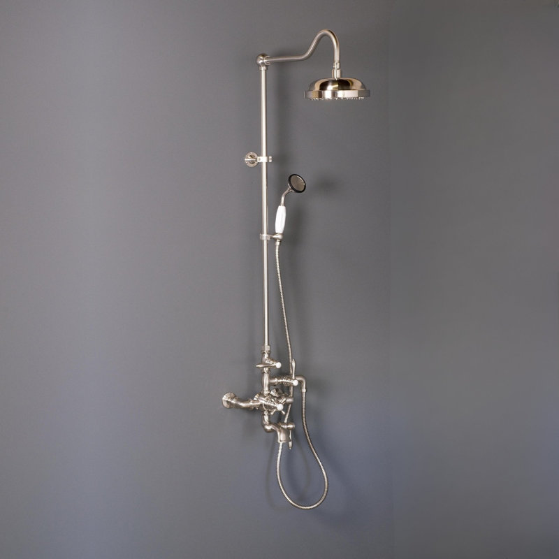 Système de douche et baignoire thermostatique Exposed de Strom Living, Nickel mat