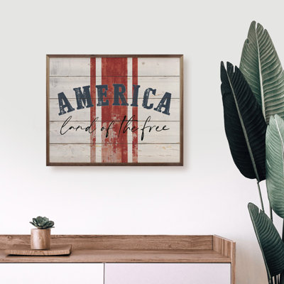 America Land Of The Free Stripes Whitewash