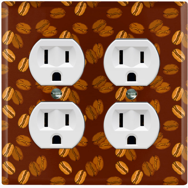 Patterned 2 - Gang Duplex Outlet Standard Wall Plate