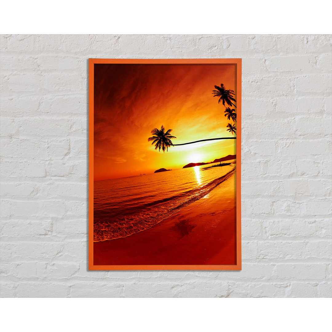 Berau Ocean Sunset Palm - Einzelner Bilderrahmen Kunstdrucke