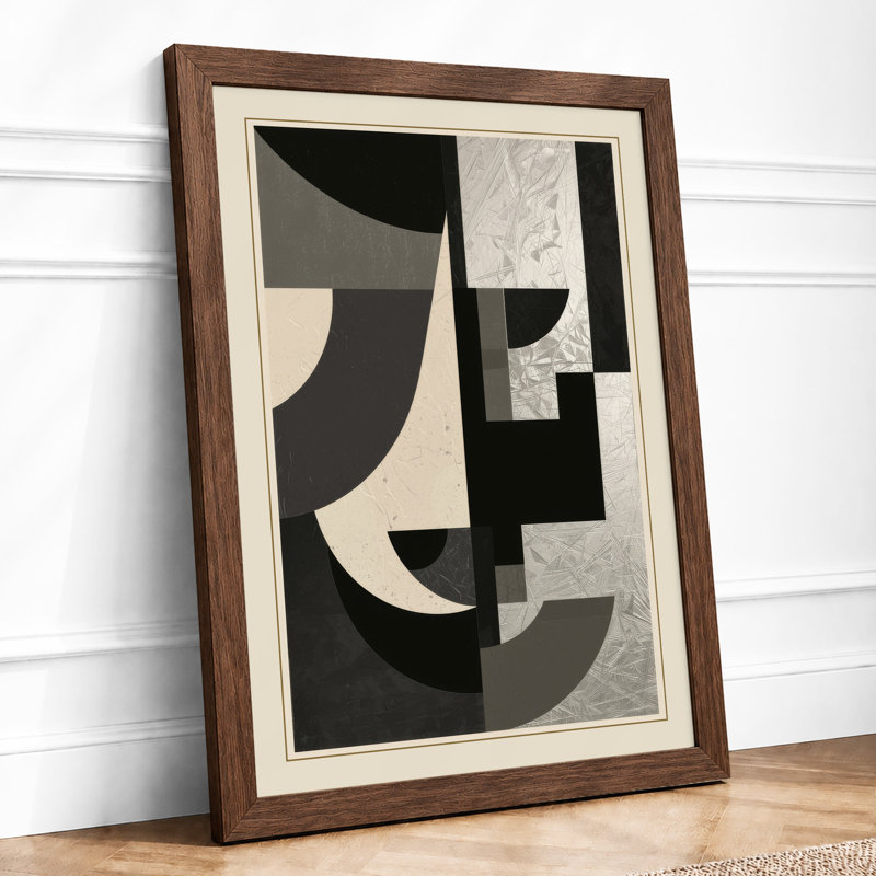 Abstraction Geometric - Framed Print, A4 - 29.7 x 21.0 cm, Walnut