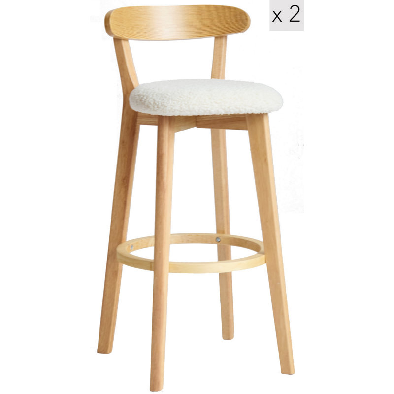 Ensemble de 2 tabourets de bar Chu, Blanc