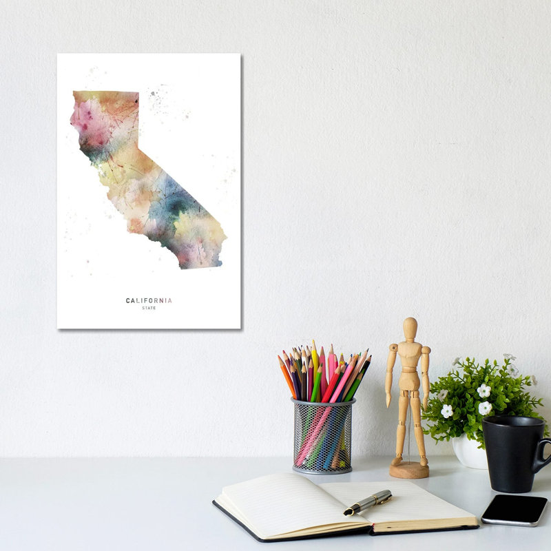 California State - Wrapped Canvas Painting, 30.48cm H x 20.32cm W x 1.91cm D