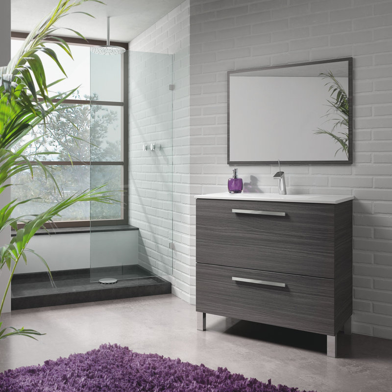 Dishaun 80cm Single Bathroom Vanity Base Only, Grey