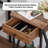 Table de chevet 1 tiroir en acier brun-86787626