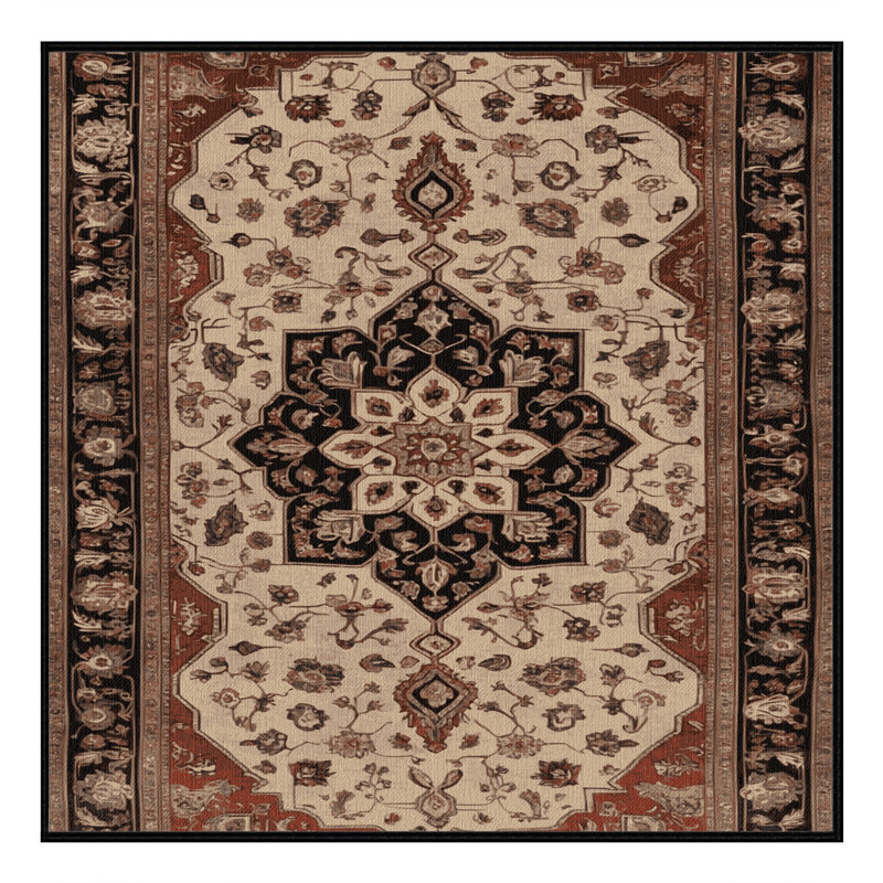 Tapis brun lavable à la machine, Carré 4 pi