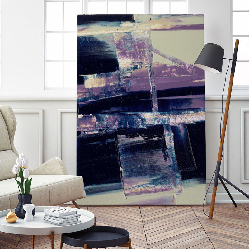 Reproduction d’art sur toile, "violet fusion I" par Sharon Gordon, H 84 po x l 54 po x P 1,5 po