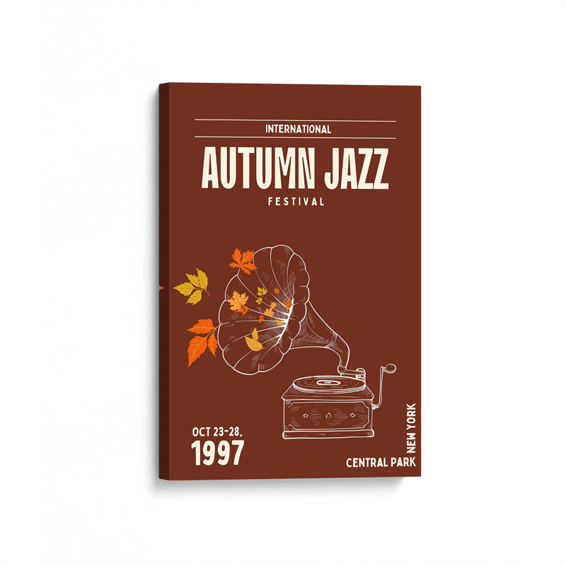 Affiche d'automne du Festival de Jazz sur toile tendue, H 12 po x l 8 po