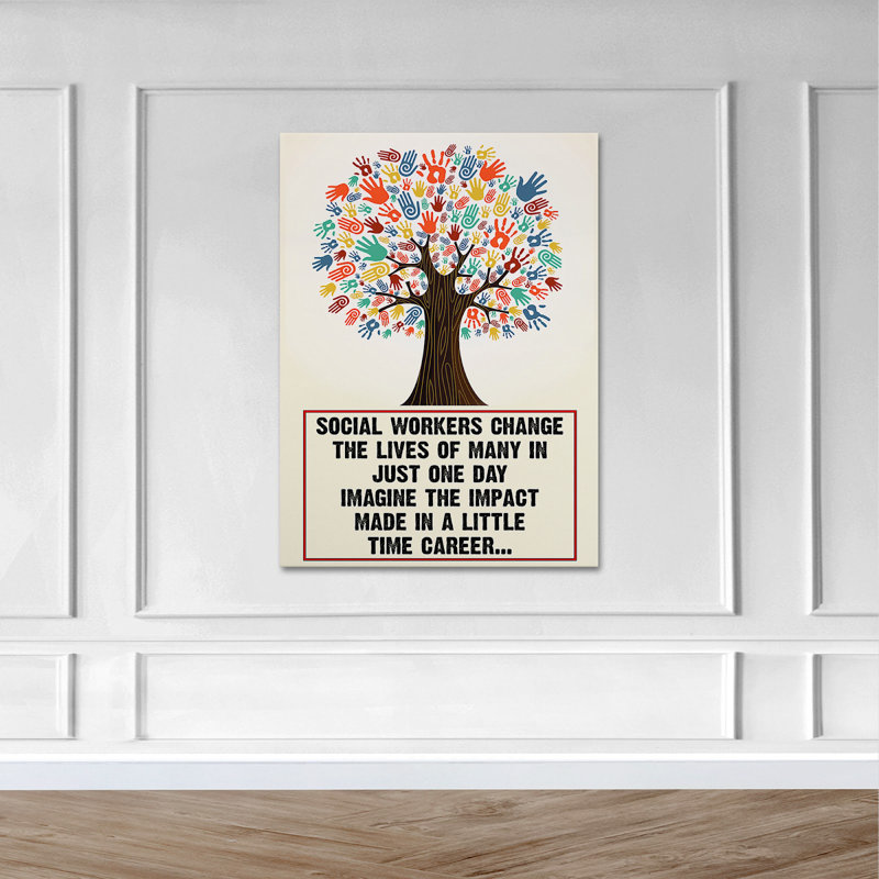 «A Tree of Hands» - Travailleur social qui change la vie, ne s'applique pas - Impression sur toile tendue