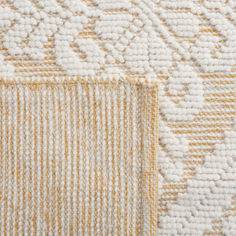 Vermont Hand Woven Wool Damask Rug, Rectangle 8' x 10'