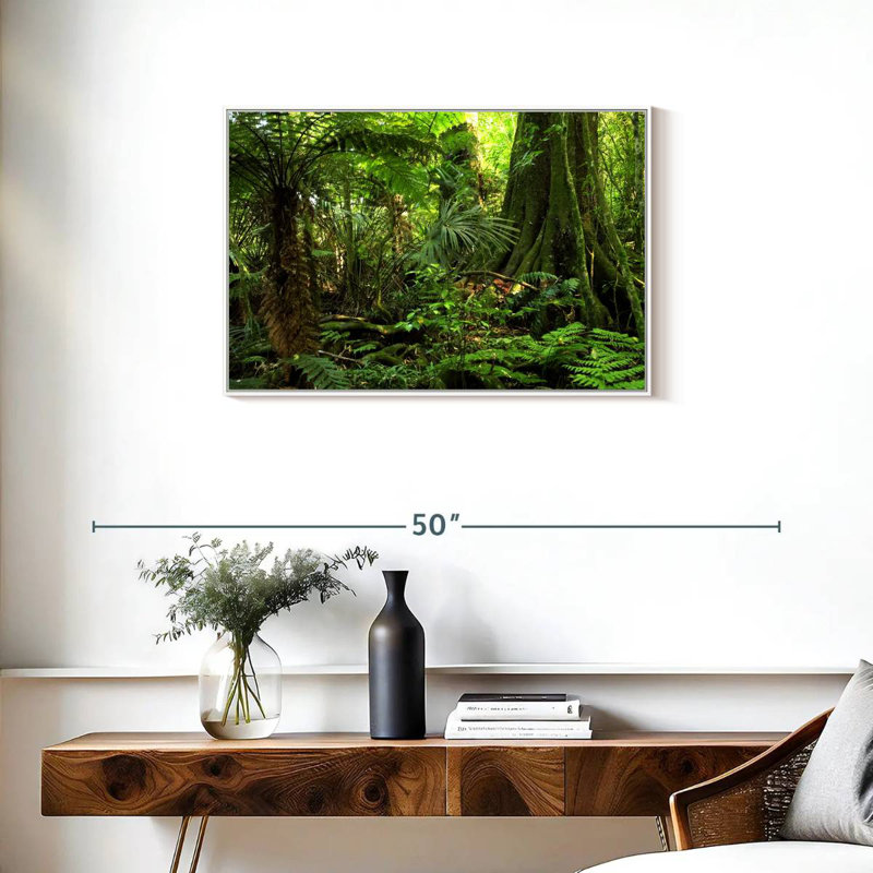 Jungle Ferns Forest, Cadre flottant blanc, 31 po x 21 po