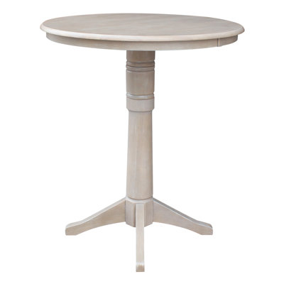 Craighead Bar Height Solid Wood Pedestal Dining Table