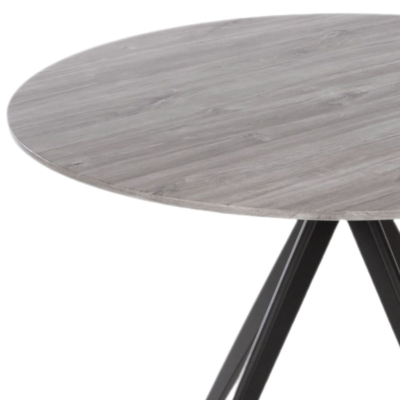 Aspen 5-Piece Casual Dining Set - Spacious Round Table & 4 Curved Plastic Chairs, Grey, Grey