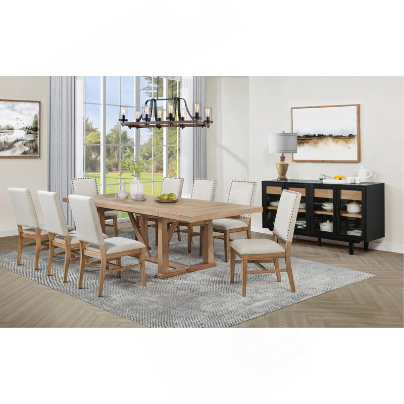 Chaise d'appoint de salle à manger rembourrée beige (ensemble de 2)