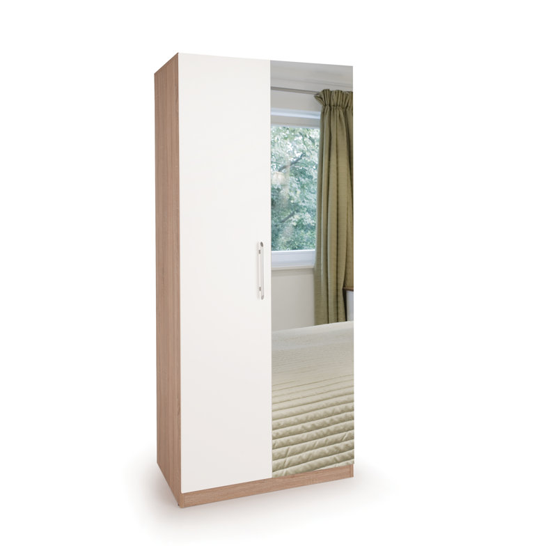 Askern 2 Door Manufactured Wood Wardrobe, Oak/White