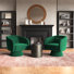 Fauteuil demi-tonneau pivotant clouté, ensemble de 2