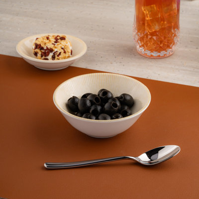 Bol à service en porcelaine de qualité supérieure Paros-Sand Premium, 6,7 oz, sable | Va au micro-ondes et au lave-vaisselle