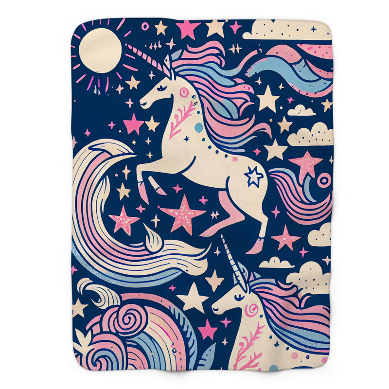 Jeté en sherpa bla 1 pièce Enchanted, L 60 po x L 80 po
