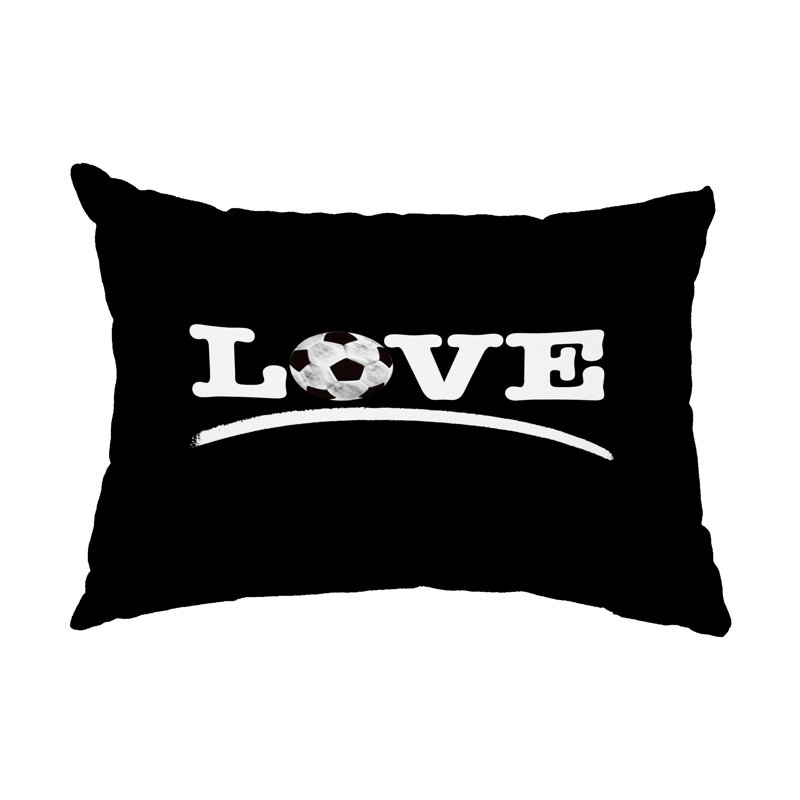  Love Outdoor Rectangular Pillow Cover & Insert, Black