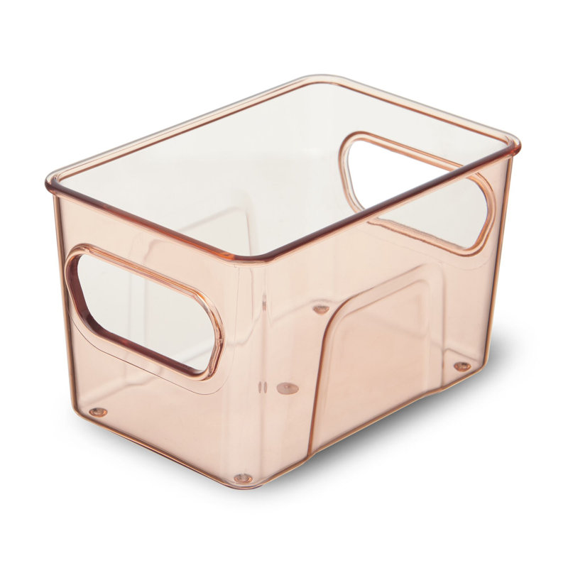 Copco Plastic Storage Bin, 3.54" H x 3.86" W x 4.75" D, Pink